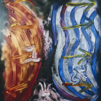 Malarstwo zatytułowany „Fire, Water and Ear…” autorstwa Daniel Shorkend, Oryginalna praca, Akryl