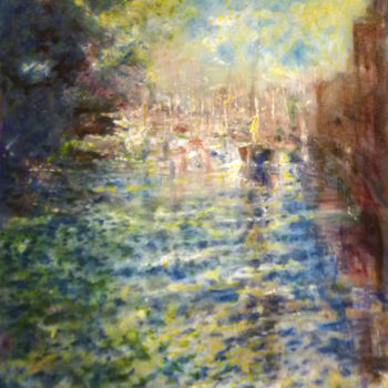 Painting titled "Le Vieux port à la…" by Dany Wattier, Original Artwork