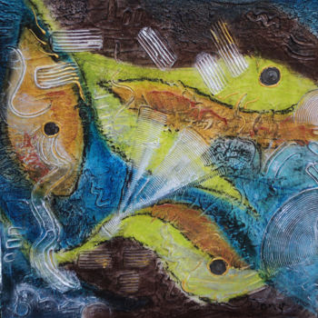 Schilderij getiteld "Aquacosmos." door Dany, Origineel Kunstwerk, Anders