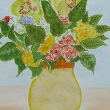 Peinture intitulée "Bouquet printanier" par Dany Champeme, Œuvre d'art originale, Aquarelle