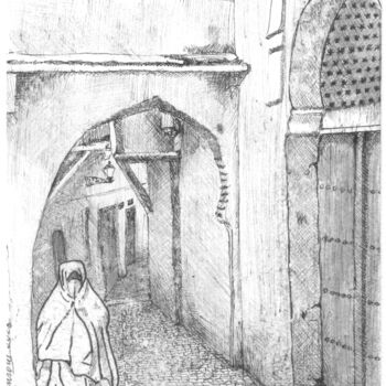 Drawing titled "la casbah d'Alger 5…" by Daoud Mansour (lumiart), Original Artwork, Ink