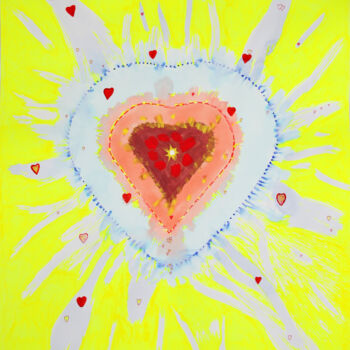Pintura titulada "Heart's Attraction" por Darda, Obra de arte original, Acuarela