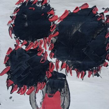 Peinture intitulée "красный цветок" par Dautbekova Gulnara, Œuvre d'art originale, Acrylique