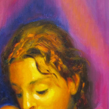 Painting titled "Céline" by David Benayoun, Original Artwork, Oil