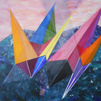 제목이 "triangles-ii"인 미술작품 David Callahan로, 원작, 아크릴