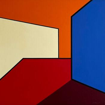 Schilderij getiteld "BLOCK 04" door David Larsson, Origineel Kunstwerk, Acryl Gemonteerd op Frame voor houten brancard