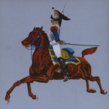 Pittura intitolato "CUIRASSIER FROM 1807" da David Sankey, Opera d'arte originale, Olio