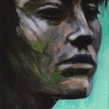 Painting titled "Portrait (n°42)" by David Stany Garnier, Original Artwork, Acrylic Mounted on Wood Stretcher frame