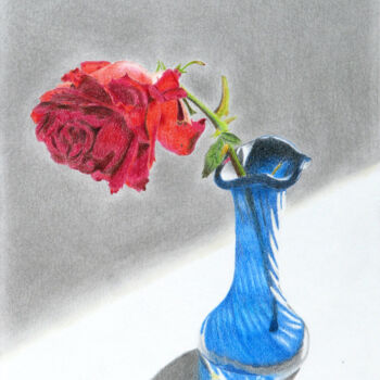 Drawing titled "The rose" by Davide Novello, Original Artwork, Conté
