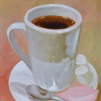 Peinture intitulée "American Coffee" par Davide Nunziante, Œuvre d'art originale, Huile Monté sur Châssis en bois