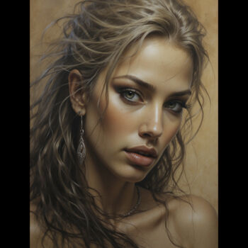 Photography titled "Elena" by Davide Poggio, Original Artwork, AI generated image Mounted on Other rigid panel