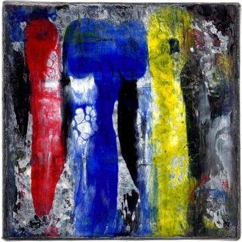 Peinture intitulée "Rouge-Bleu-Jaune (P…" par Davidian Gotis Abstraction Abstraite, Œuvre d'art originale, Acrylique
