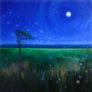 Schilderij getiteld "One More Moondance" door Dawn Rodger, Origineel Kunstwerk, Olie