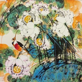 Peinture intitulée "Cool summer 消夏 （No.…" par Dayou Lu, Œuvre d'art originale, Pigments