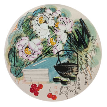 Malarstwo zatytułowany „Taste of fine tea 品…” autorstwa Dayou Lu, Oryginalna praca, Pigmenty