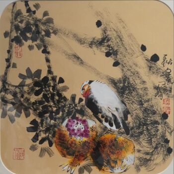 Pintura intitulada "Harvest in the autu…" por Dayou Lu, Obras de arte originais, Pigmentos