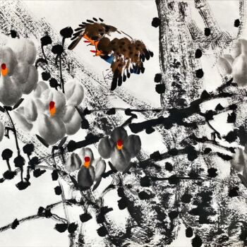 Painting titled "Spring time is comi…" by Dayou Lu, Original Artwork, Pigments