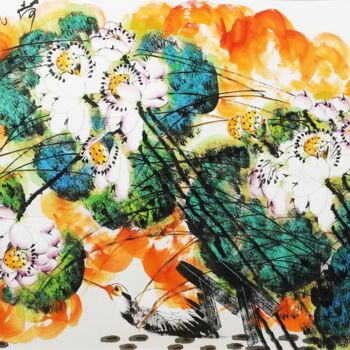 Schilderij getiteld "Wind through fresh…" door Dayou Lu, Origineel Kunstwerk, pigmenten