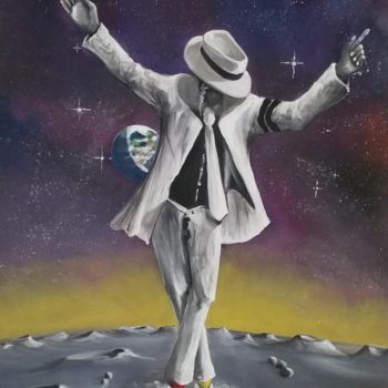 Painting titled "Moonwalk oder CL Fi…" by Dieter Bauer, Original Artwork, Acrylic