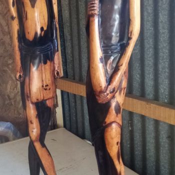 Sculpture intitulée "Rosewood maasai cou…" par Obed Omwange, Œuvre d'art originale, Bois