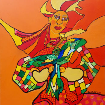 Painting titled "arlequin" by Deborah Imbert, Original Artwork, Acrylic