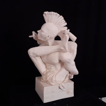 Sculpture titled "Autoportrait en Yog…" by Dedalus_ad, Original Artwork, Ceramics