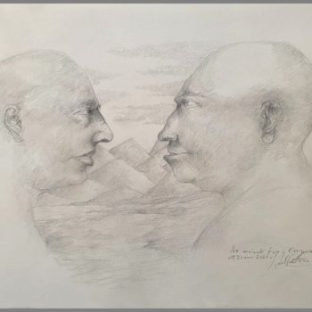 Dessin intitulée ""La naïveté face à…" par Jacques Deffontaine, Œuvre d'art originale, Crayon