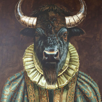 Peinture intitulée "Buffalo II" par Carlos Gamez De Francisco, Œuvre d'art originale, Acrylique