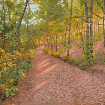 Painting titled "Oak Forest" by Dejan Trajkovic, Original Artwork, Oil