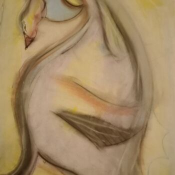 Картина под названием "Cisne negro y blanco" - Beck Sol, Подлинное произведение искусства, Пастель