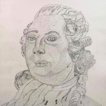 Desenho intitulada "portrait de Louis X…" por Ppaul, Obras de arte originais