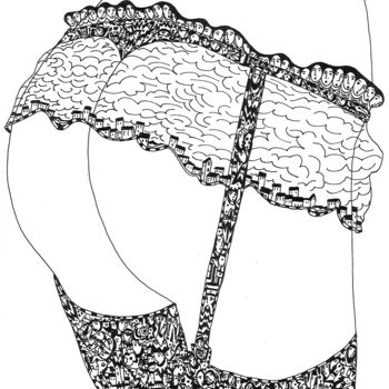 Disegno intitolato "Lencería II" da Juan Del Balso, Opera d'arte originale