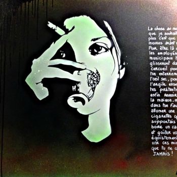 Schilderij getiteld "pause café" door Adl, Origineel Kunstwerk, Graffiti