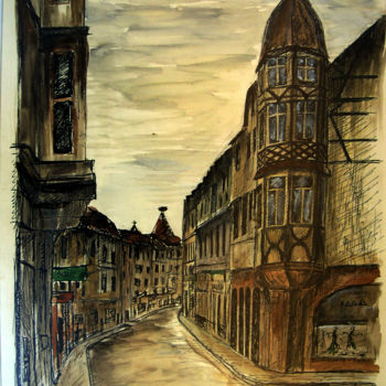 Painting titled "Rue principale de L…" by Jamy Delpias, Original Artwork