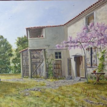 Painting titled "Le vieux mas" by Philippe Demory, Original Artwork, Acrylic