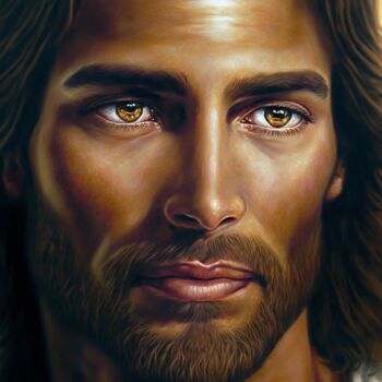 Digitale Kunst getiteld "Portrait of Jesus C…" door Denis Agati, Origineel Kunstwerk, 2D Digital Work