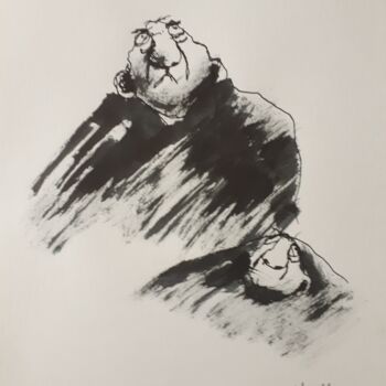 Drawing titled "Petit dessin n°1" by Denis Blondel, Original Artwork, Ink