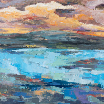 Painting titled "Seascape_3" by Denis Kujundzic, Original Artwork, Oil