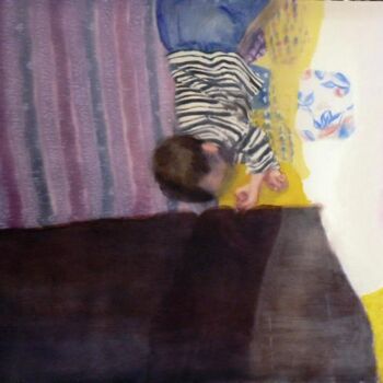 Painting titled "The mother's quilt" by Denisa Paho, Original Artwork, Oil
