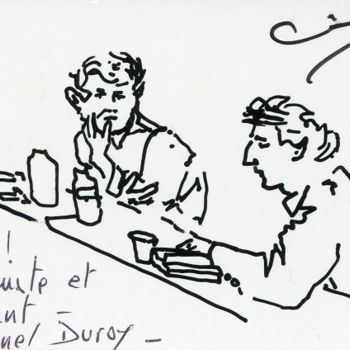 Dessin intitulée "L'écrivain Lionel D…" par Denis Demouge, Œuvre d'art originale