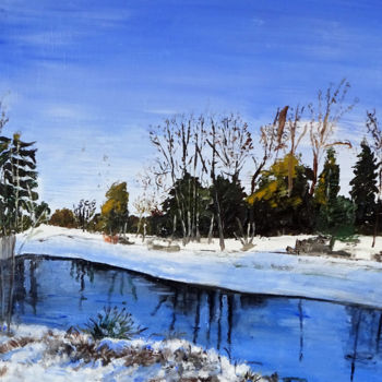 Pintura intitulada "Lac de Boulogne sou…" por Denise Latour, Obras de arte originais, Óleo