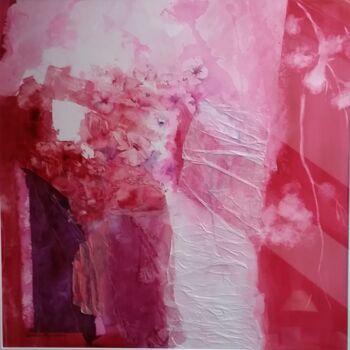 Schilderij getiteld "Bouquet rouge" door Denise Manceau, Origineel Kunstwerk, Aquarel Gemonteerd op Karton