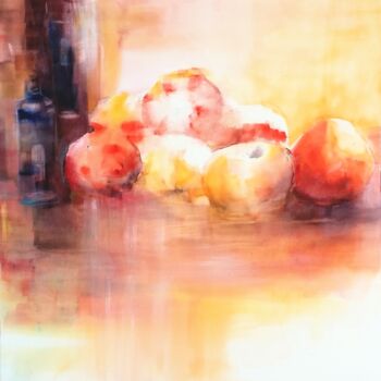 Schilderij getiteld "Fruits d'automne" door Denise Manceau, Origineel Kunstwerk, Aquarel