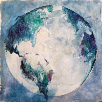 Malarstwo zatytułowany „Planeta Terra I” autorstwa Denise Serralheiro, Oryginalna praca, Enkaustyczny