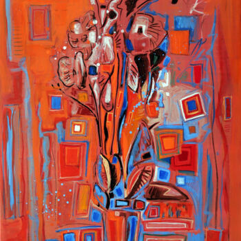 Peinture intitulée "Liberté florale" par Denis Miau, Œuvre d'art originale, Huile