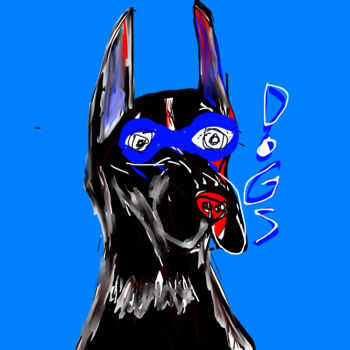 「A dog who mixes rea…」というタイトルの描画 Weirdo Apacheによって, オリジナルのアートワーク, デジタル絵画