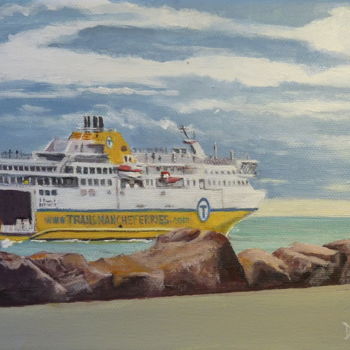 Schilderij getiteld "Cap sur Southampton" door Desnoyers, Origineel Kunstwerk, Acryl