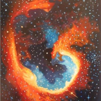 Peinture intitulée "NEBULEUSE" par Desnoyers, Œuvre d'art originale, Acrylique