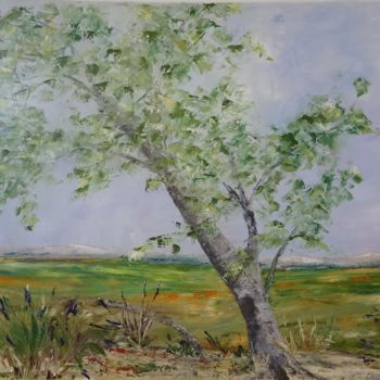 Malerei mit dem Titel "Plateau de virac" von R Devarrewaere, Original-Kunstwerk, Öl