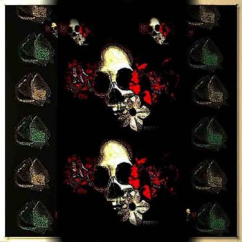 Digitale Kunst mit dem Titel "roses and skulls" von Pepita Selles, Original-Kunstwerk, Andere